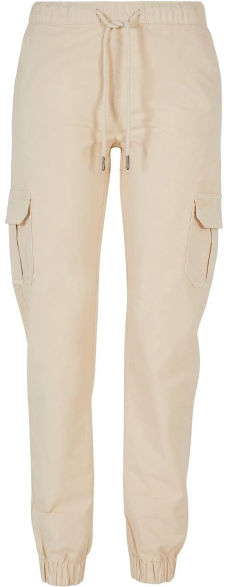 Urban Classics High Waist Cargo Dames joggingbroek 5XL Ivoorkleurig
