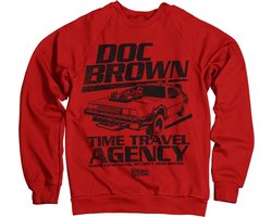 Back to the Future Doc Brown Time Travel Agency-sweatshirt, rood