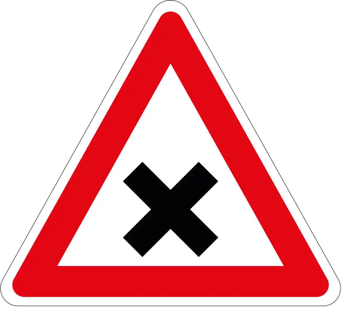 Gevaarlijk kruispunt sticker - J8 | 40 cm