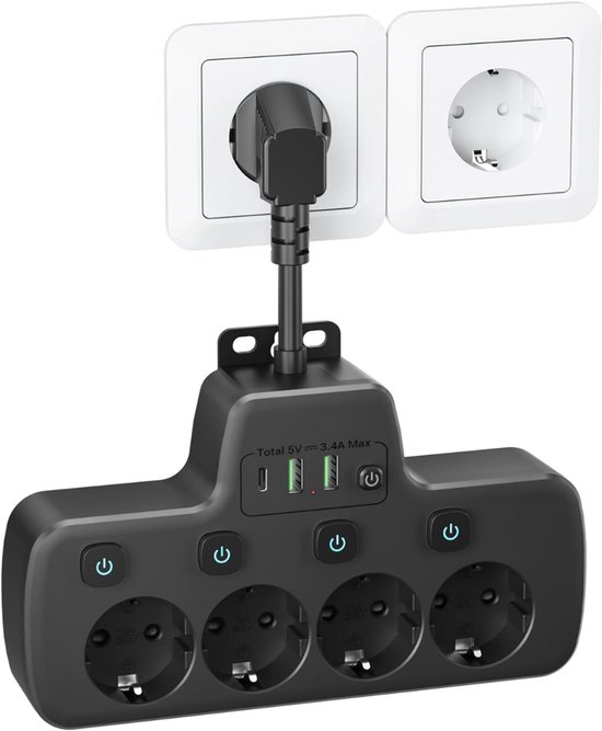 Brennenstuhl stekkerdoos 4-voudig met 2 USB-aansluitingen en schakelaar zwart 1,5 meter kopen? Stekkerdozen Brennenstuhl stekkerdoos 4-voudig met 2 USB-aansluitingen en schakelaar zwart 1,5 meter kopen? Stekkerdozen