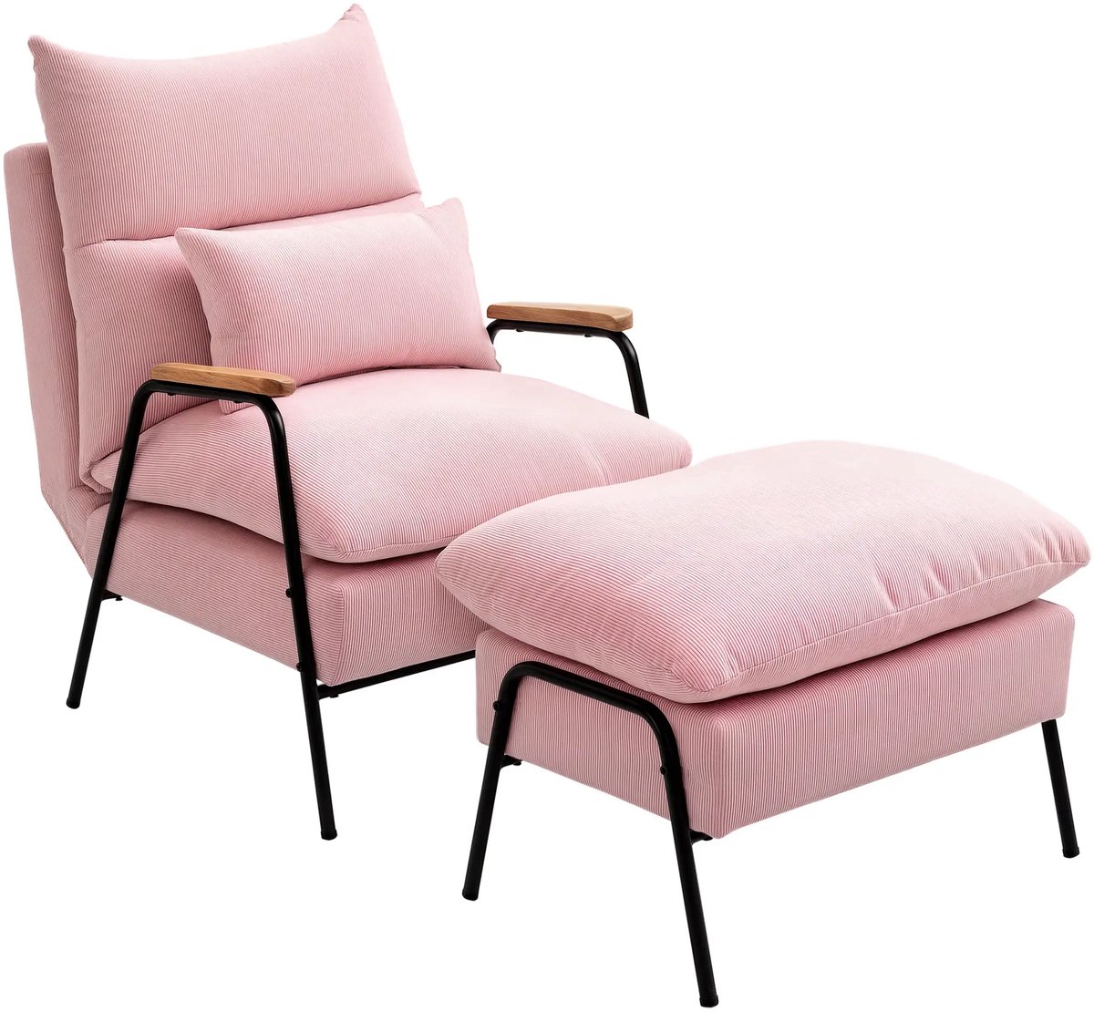 GranMaison Fauteuil - Relaxzetel - Relaxstoel - Relaxfauteuil - Stoel - Met armleuning - Voor één Persoon - Roze