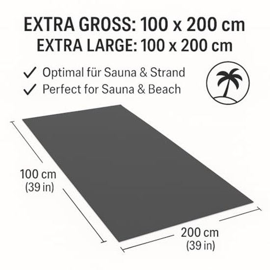 Zacht XXL Badhanddoek 100 x 200 cm - 100% Katoen, Ondersteunt Sauna- en Strandgebruik, Makkelijk te Onderhouden, Kleur: Antraciet Grijs