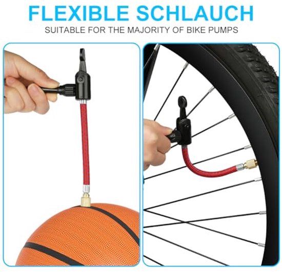 Fietsventieladapter Set Voor Pomp Adapters - Inclusief DV, SV, AV Ventielen, Naalden en Nozzles — afbeelding 4