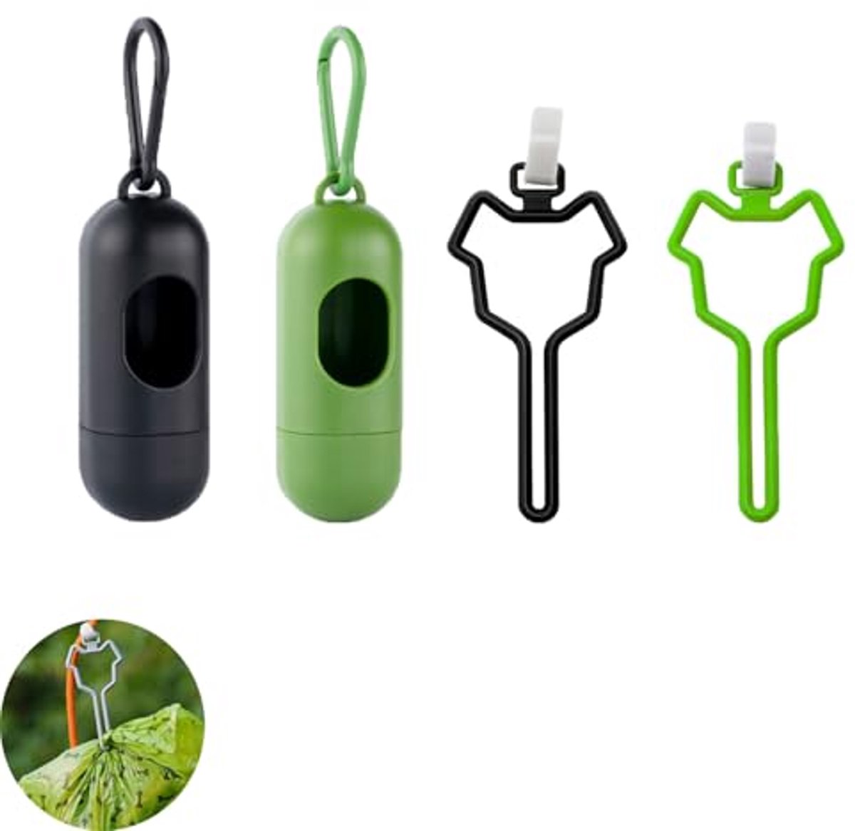 3 Pack Hond Poepzak Dispenser met Clip voor Handsfree Gebruik