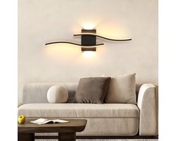 Haobosic Organisch Aluminium - Wandlamp - Zwart - 20W Warm Wit - Hoog Rendement