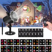 Projecteur Holographique Solaire Rotatif 180° - LEDs Verte Et Rouge - Pour Décoration Halloween, Noël, Jardin - Batterie Intégrée 2200mAh