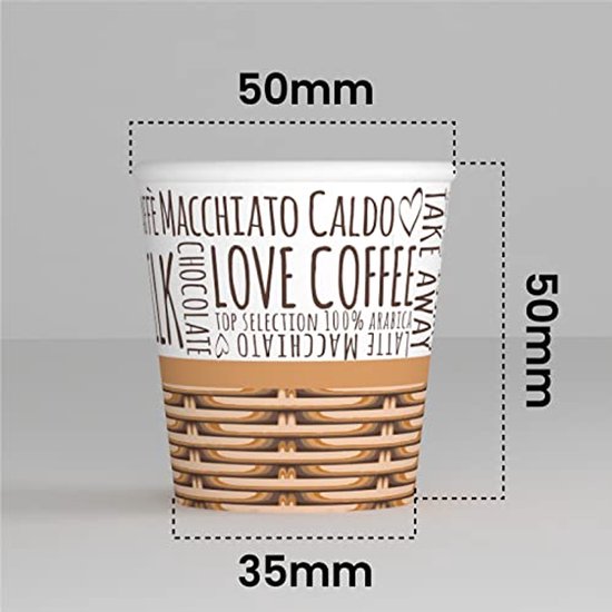 Palucart 500 Pieces Coffee Paper Cups 75 ml Colour Havana