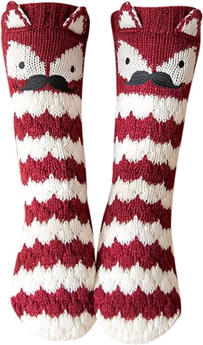 Dikke Dames Huissokken met Antislip Zool - Warme, Fluffy Thermosokken voor de Winter