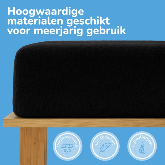 Drap-housse polaire Decoware® Teddy - 180x200 cm - noir