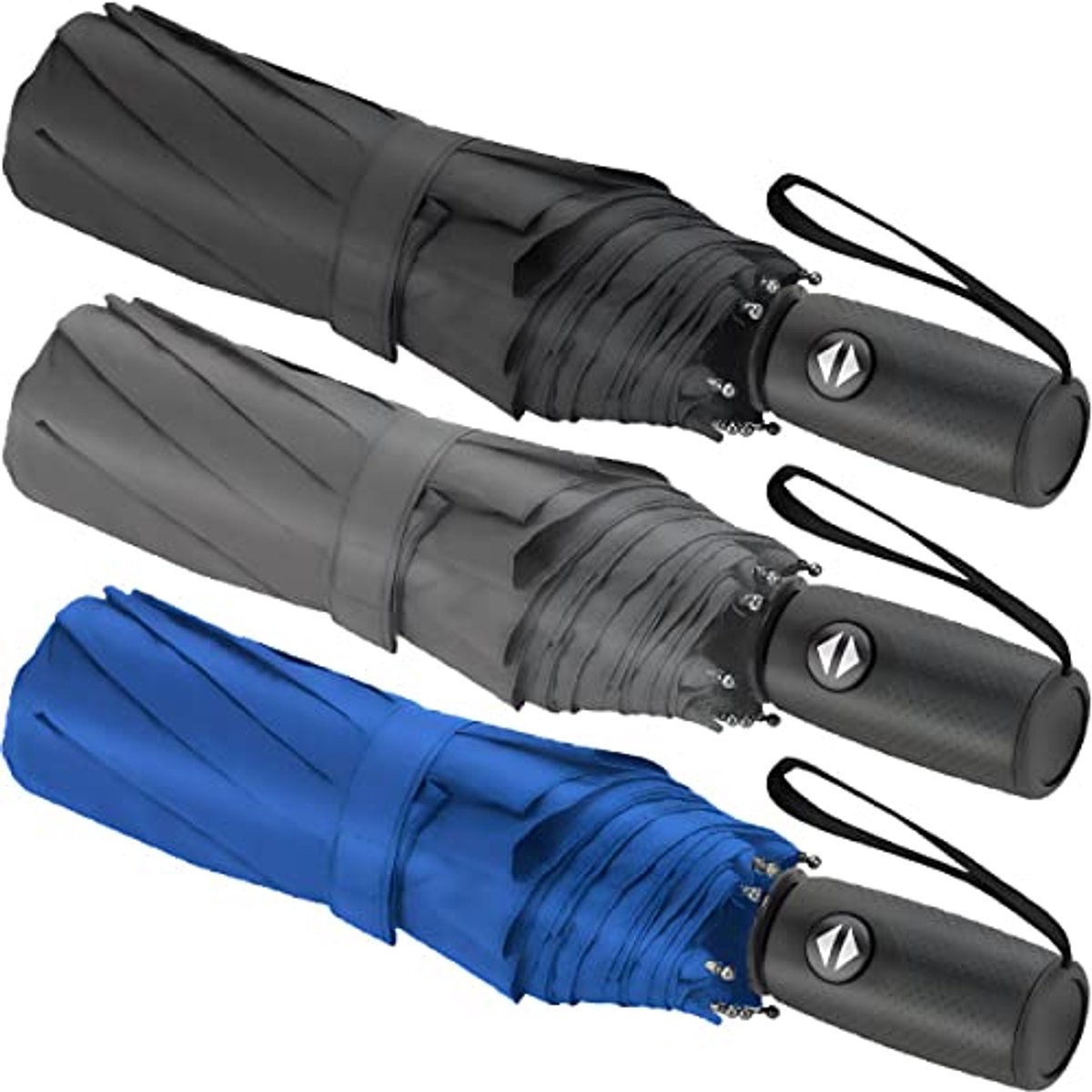 Set van 3 Winddichte Compacte Regenparaplu's - Automatisch, Licht, Sterk en Draagbaar voor Op Reis