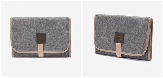 Baby Verschoonmatje voor onderweg - Waterbestendig - Grijs Taupe - 58x30 cm van Merkloos — afbeelding 4