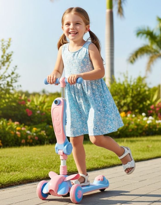 Sajan 2 in 1 Loopfiets / Step - Roze-Blauw