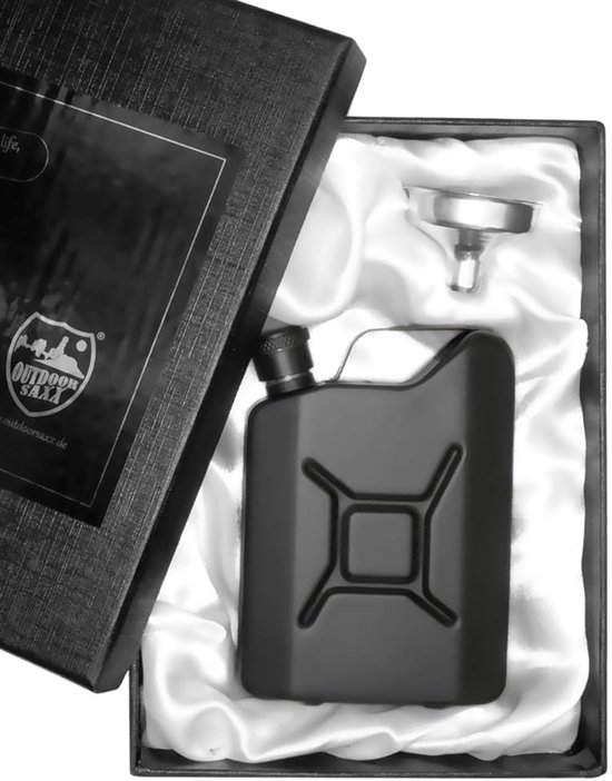 Roestvrijstalen heupfles - 150 ml - zwart - leuk cadeau-idee