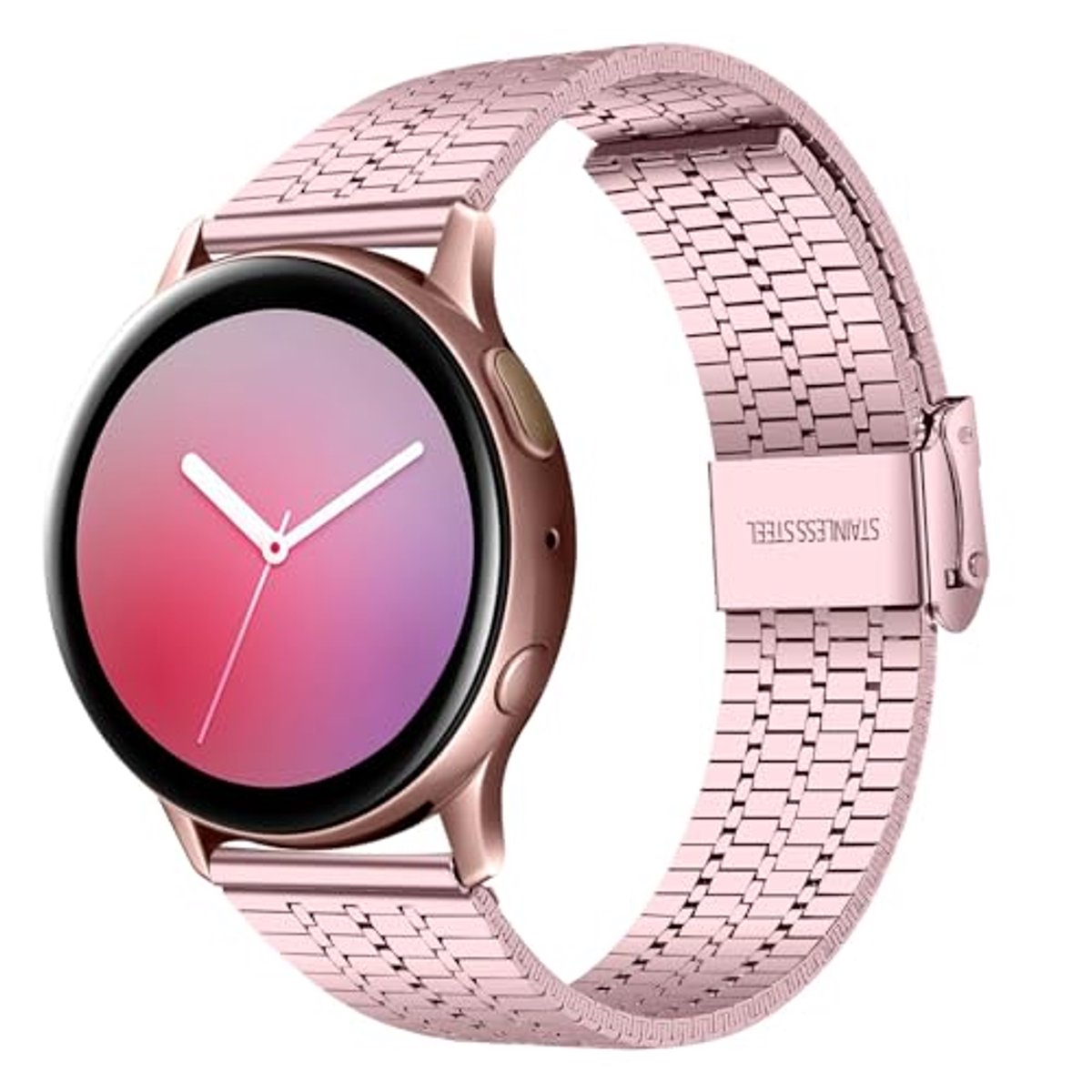 Verstelbaar 20mm Roestvrij Stalen Horlogebandje in Roze