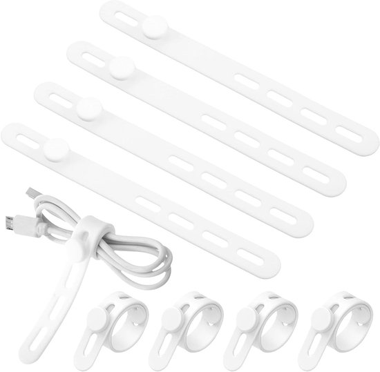 Premium - Siliconen kabelbinders, verstelbare kabelorganizer - 10 stuks ...