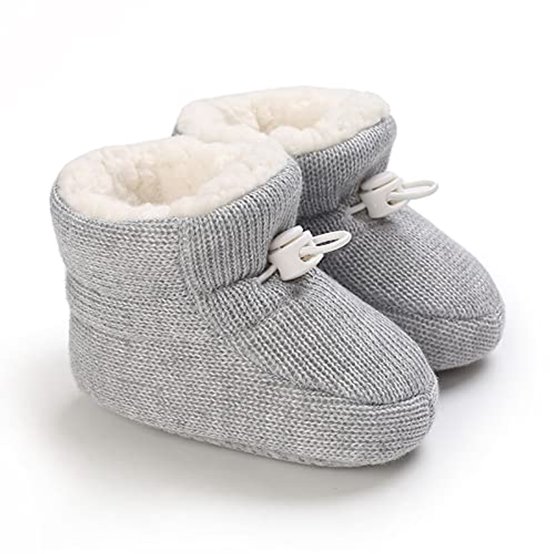 Warme fleece booties voor baby's, antislip winterschoenen voor 0-18 maanden, schattige verstelbare kruipschoenen van Merkloos — afbeelding 4