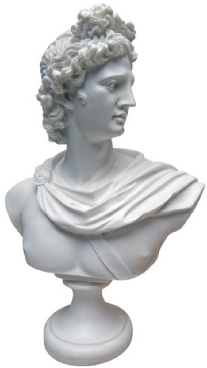 Apollo Belvedere Buste Beeld | Marmeren Hars | 30 cm | Klassieke Interieurdecoratie