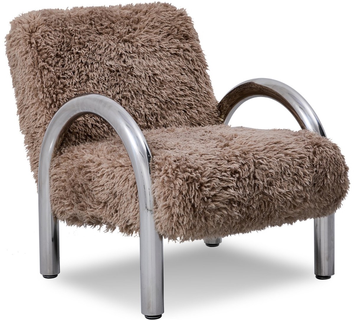 DÉJA Living Fauteuil Mandal - Taupe/Chrome - 72x91x82cm
