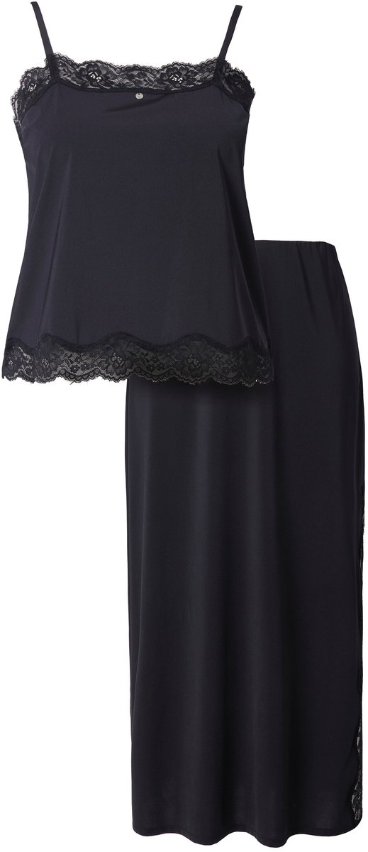 TruYou - Dames - TruYou shirt & rock satijn kant spaghettibandjes - Zwart - Maat 54+