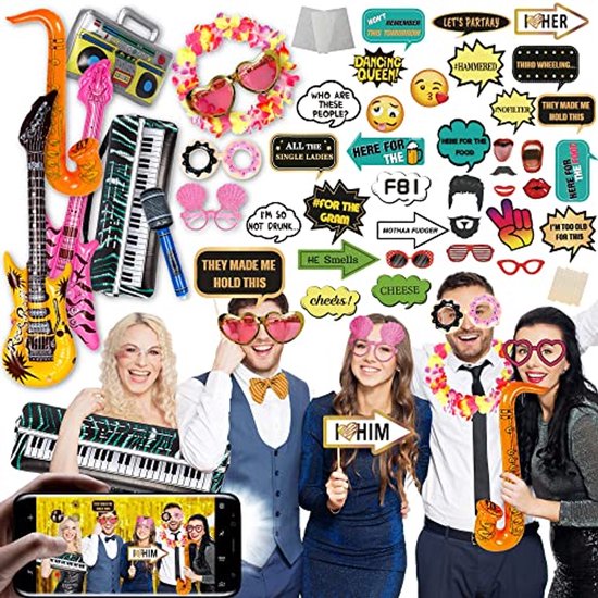 Feest Foto Booth Props Set - 41 Stuks voor Verjaardagen en Bruiloften