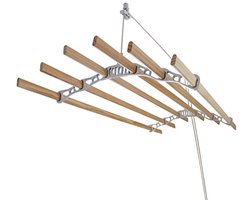 Droogrek plafond ophangbaar 240 cm - ruimtebesparend met katrol systeem