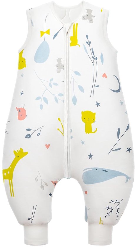 Chilsuessy Babyslaapzak met benen, 2,5 TOG, winterslaapzak, uniseks, voor het hele jaar door, slaapzak met voeten, babyslaapzak voor kinderen, schattige panda, 100 cm, babyhoogte 105 - 115 cm