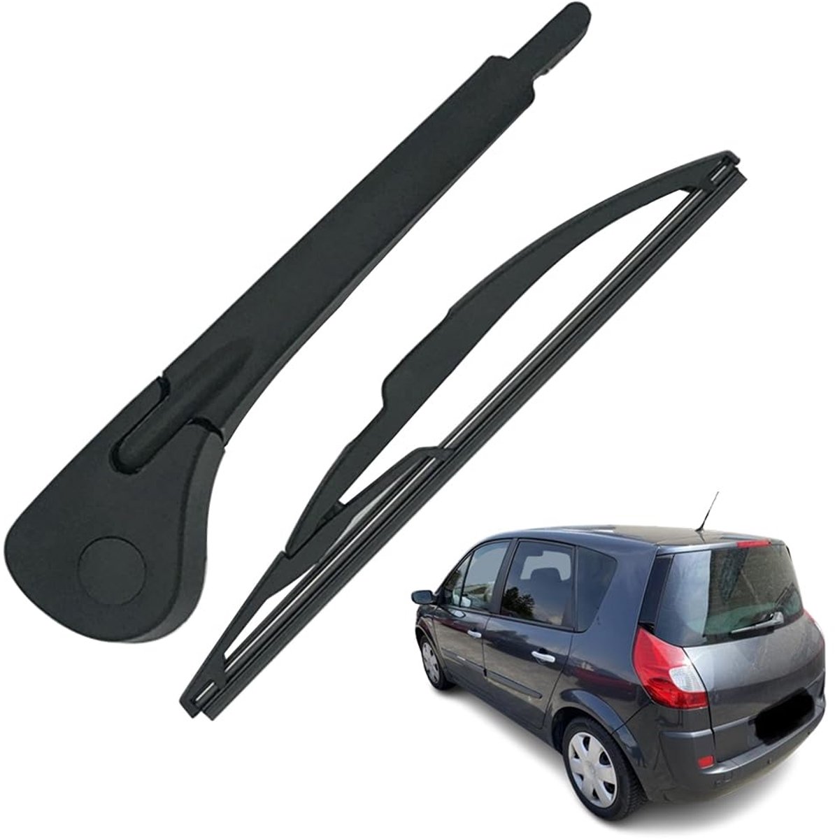 Wiper Arm & Wiper Blade, Wiper Arm & Wiper Rubber, Compatible with Scenic 2 2003-2009, Compatible with Mode 2004-2012