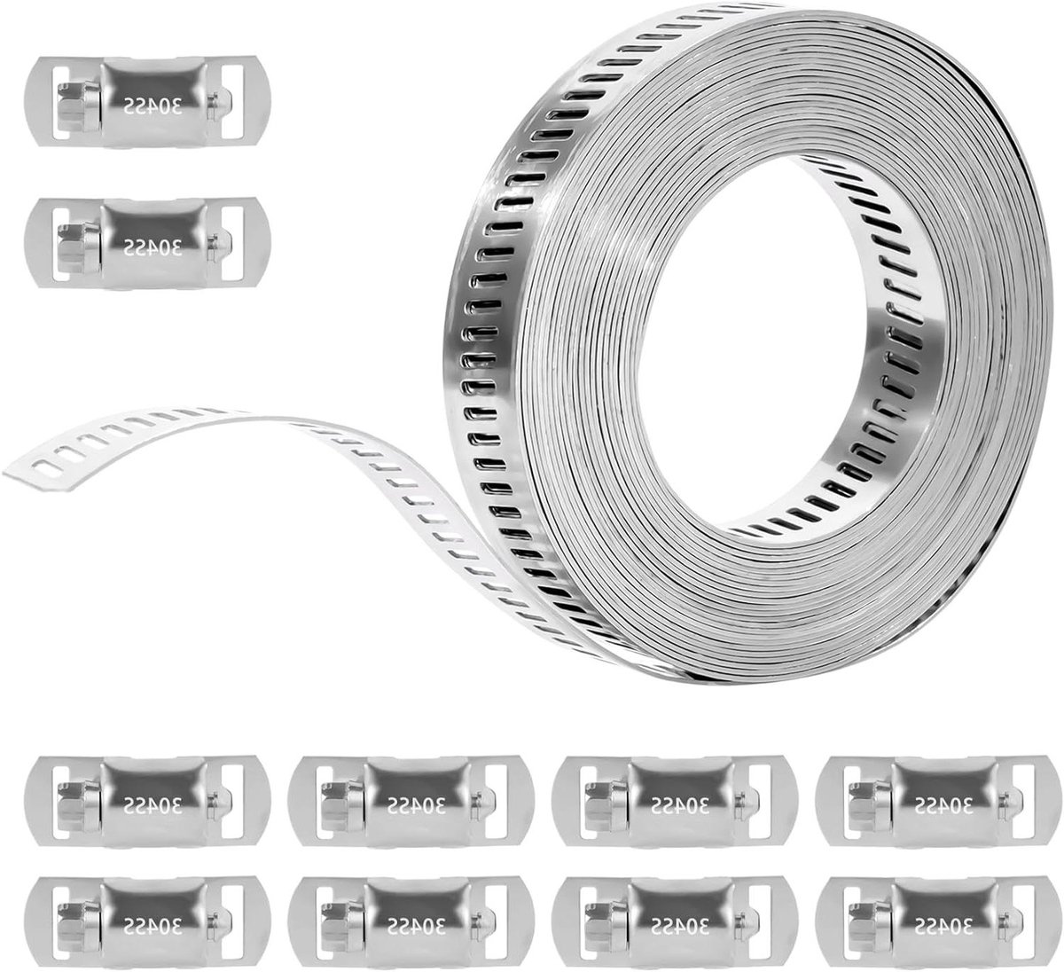 Allecto plus - Set van 4 meter slangklemmen voor water- en gasbuizen