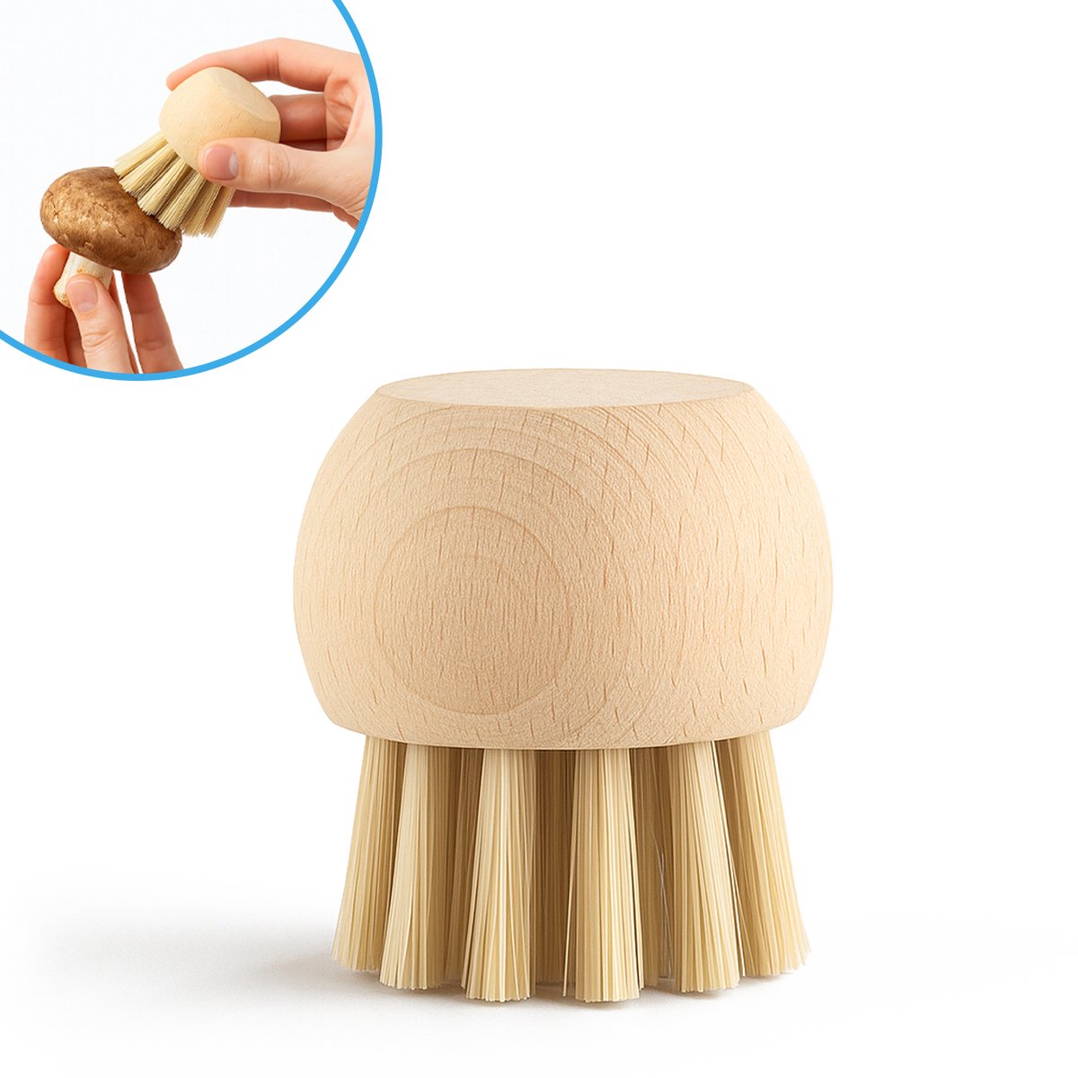 Mamosta® Champignonborstel - Groenteborstel - Paddenstoelborstel - Bamboe Borstel - Champignon - Keukengerei