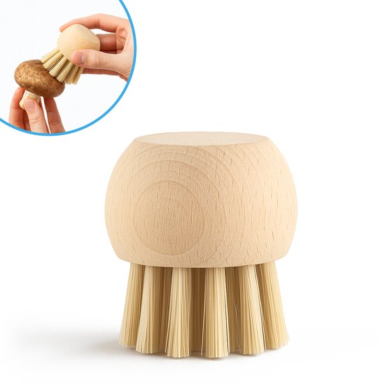 Mamosta® Champignonborstel - Groenteborstel - Paddenstoelborstel - Bamboe Borstel - Champignon - Keukengerei