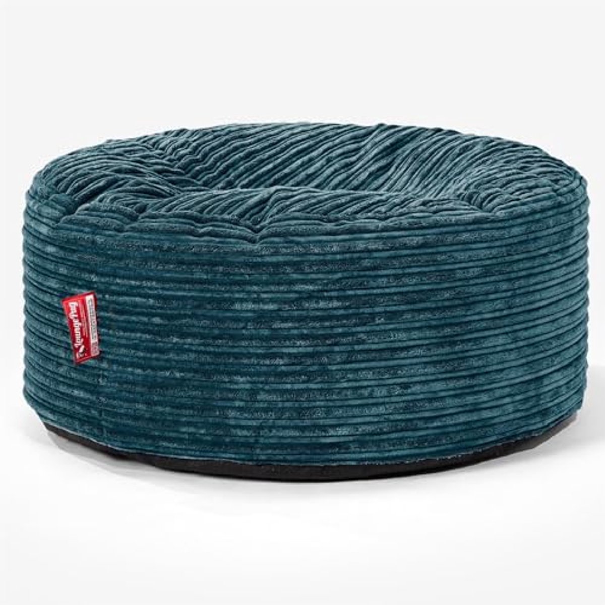 Ronde Corduroy Zitzak Poef 65cm in Teal – Comfortabele Voetenbank en Extra Zitplaats