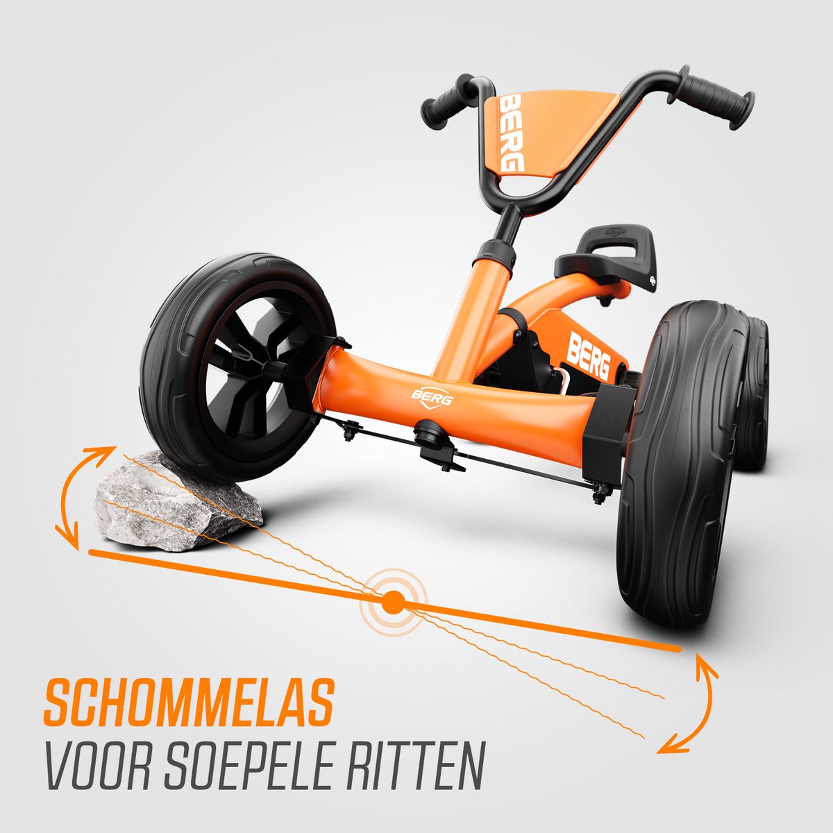 BERG Buzzy Orange Skelter - 2+ jaar - Verstelbare Stoel - Anti-lek EVA banden - Veilige en Stabiele Wegligging - Oranje — afbeelding 3