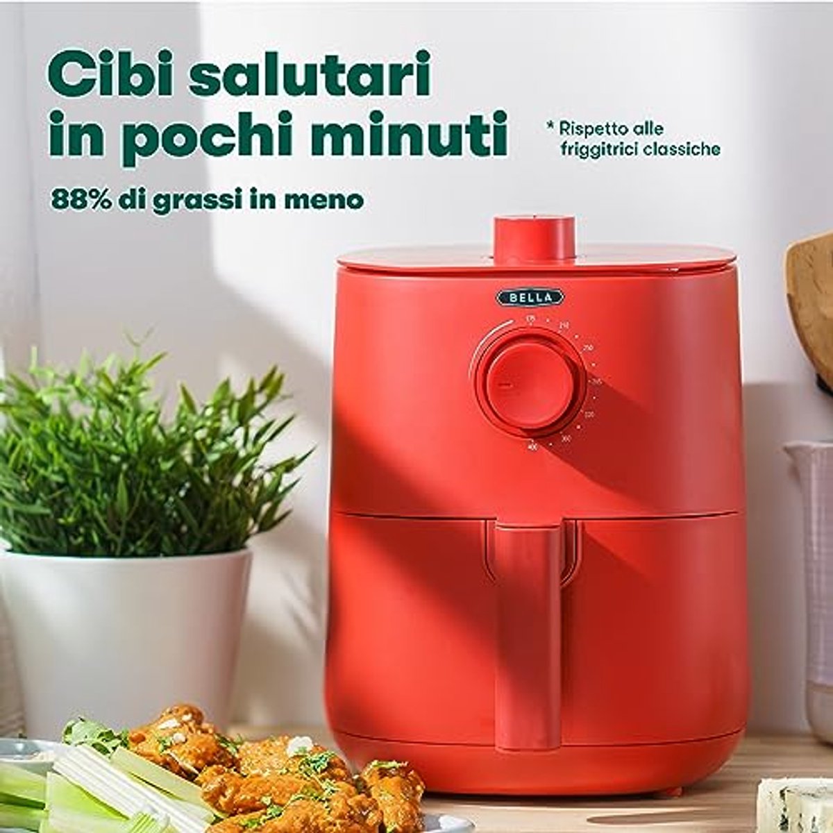 Handmatige Heteluchtfriteuse - Olievrij Frituren, Vaatwasmachinebestendig, Compact Design