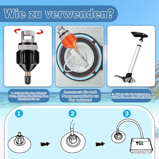 3 Stuks SUP Pompadapters voor Compressor - Klaar voor Watersport — afbeelding 2