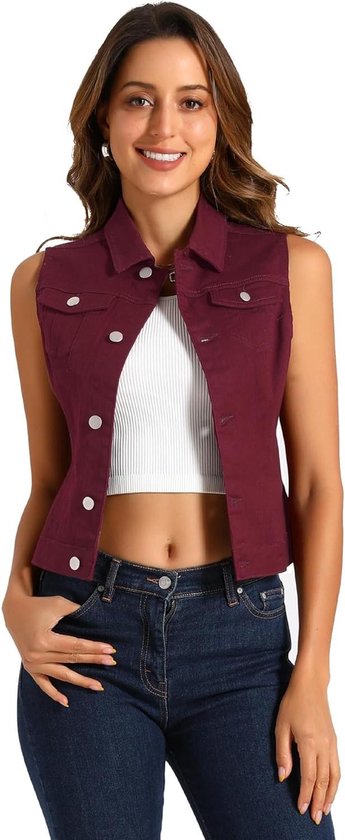 Harbrosrce Denim vest voor heren, casual, mouwloos, revers, gilet vintage cowboyvest voor biker, motorfiets, casual buitenkleding, Zwart, 3XL