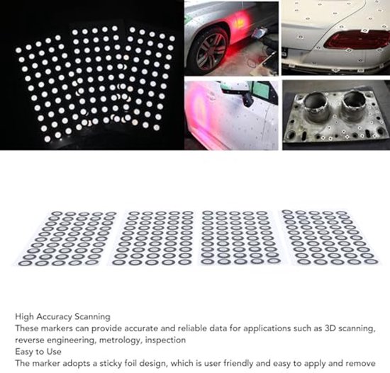 Wakects 500 Stück 3D-Scan-Marker – Reflektierende Tracking-Punkte Für Reverse Engineering & Motion Capture