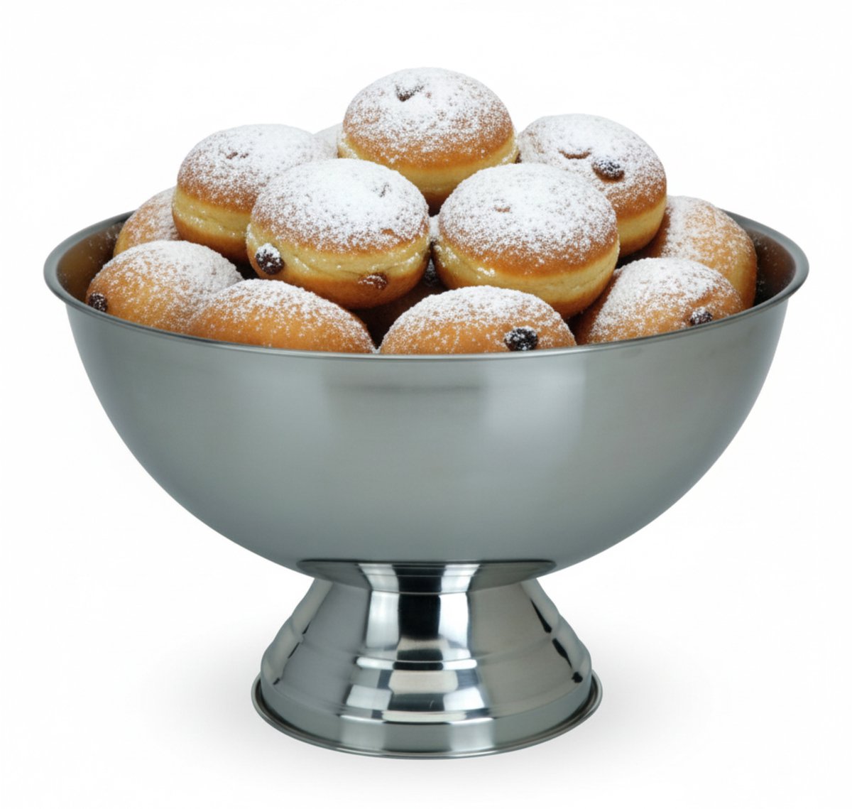 Excellent Houseware oliebollen schaal - op voet - RVS - 39 x 24 cm - oliebollen serveerschaal