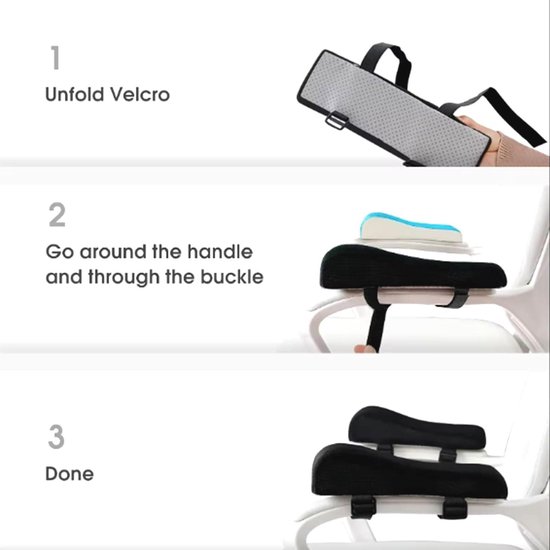 Allecto plus - Ergonomisch armleuning kussen voor bureaustoel, pc-stoel, gamingstoel met schuim padding van Allecto Plus — afbeelding 5