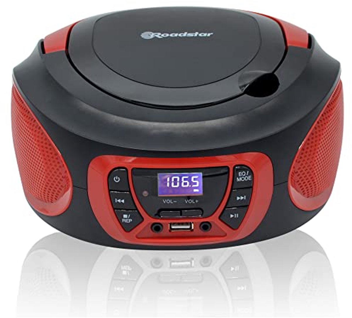 Draagbare radio stereo FM met CD-speler en MP3- en USB-ingang - Rood