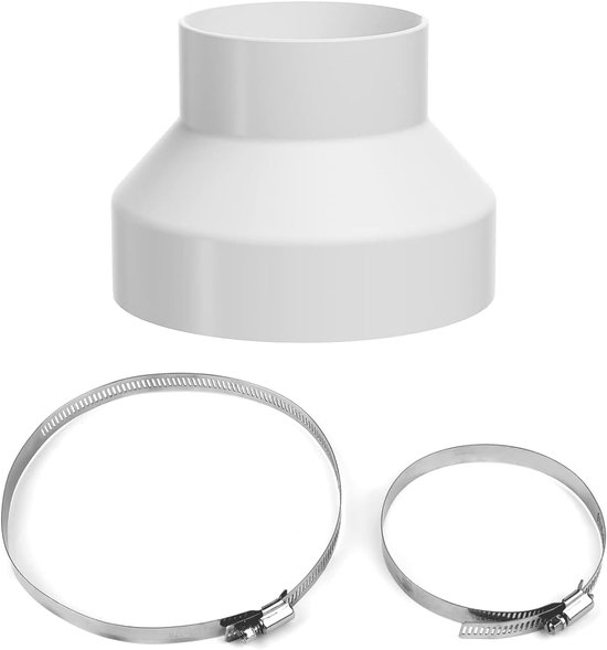 Pipe adapter 150 mm to 100 mm - reducer 150 100 with 2 stainless steel ...