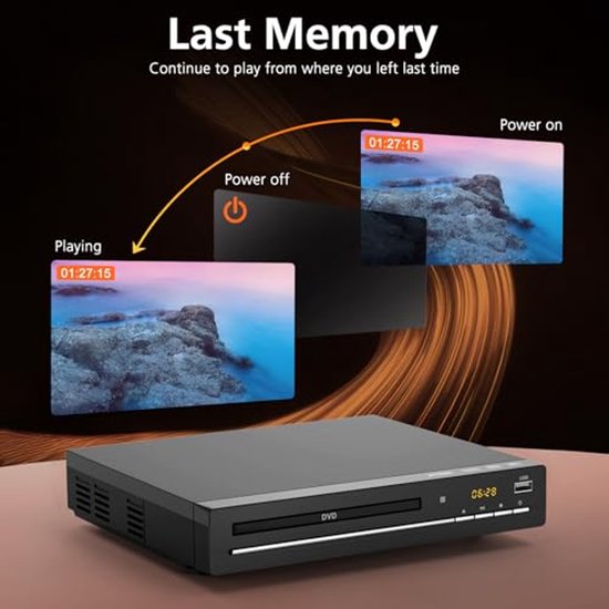 Regiovrije HD DVD-speler met HDMI en USB voor Tv - Mini CD-speler voor Thuis — afbeelding 4