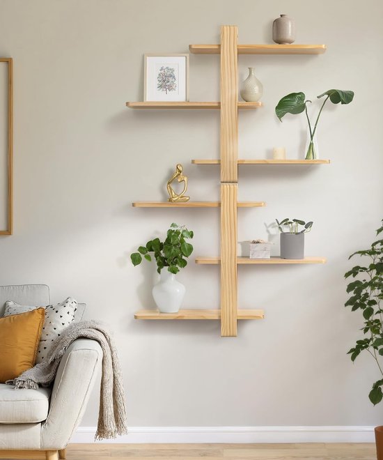 Wit wandplank «Hetre» met naturel hout ✔️ Petite Amélie Wit wandplank «Hetre» met naturel hout ✔️ Petite Amélie