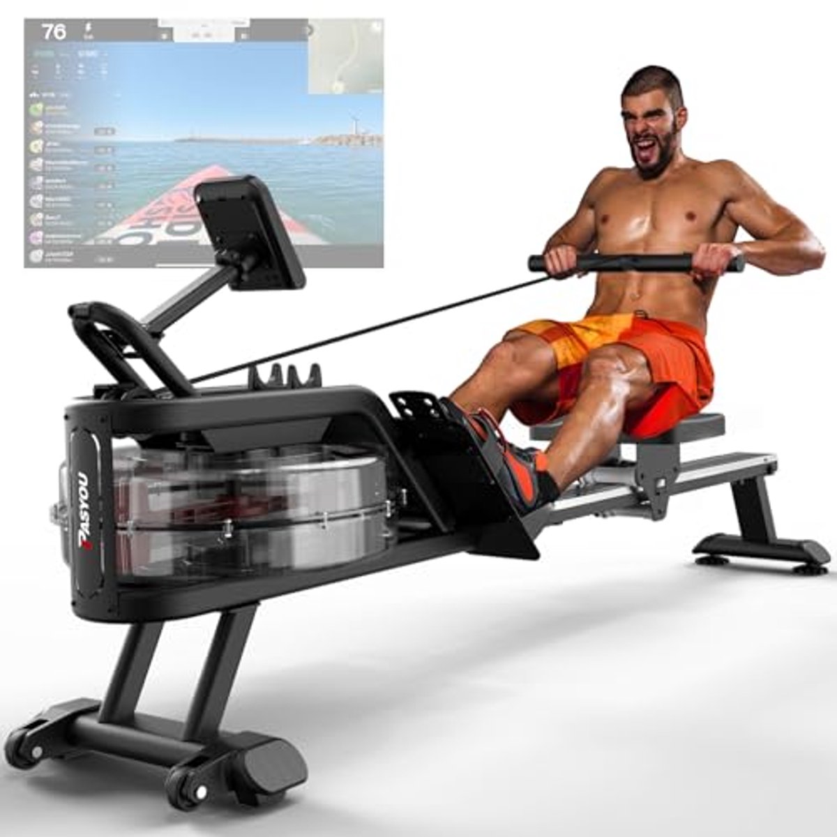 Vouwbare Water Roeimachine voor Thuisgymnastiek met Bluetooth en LCD Scherm