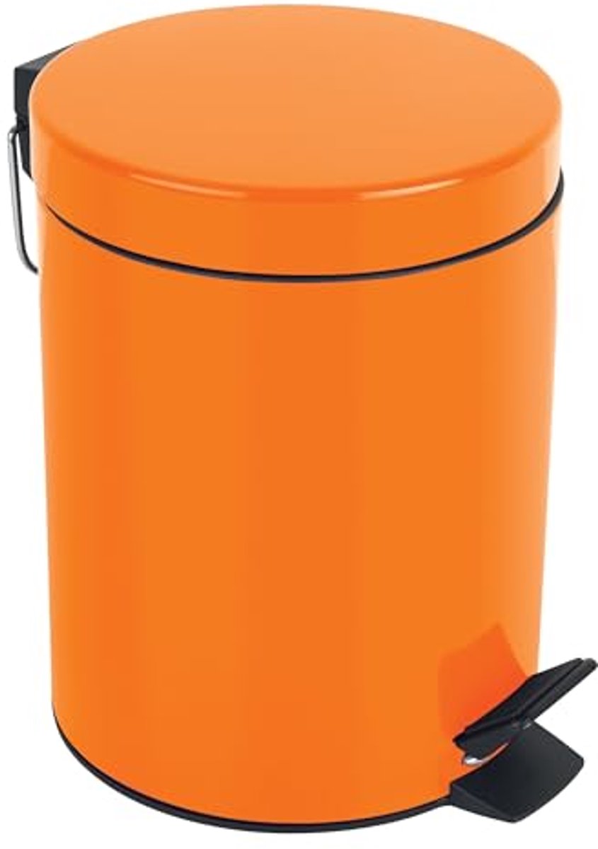 Cosmetica-emmer oranje 3 liter - Pedaalemmer voor badkamer
