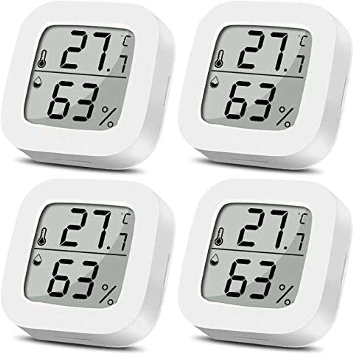 Digitale Mini Hygrometer Thermometer voor Binnen - LCD Vochtigheidsmeter met Temperatuurmeting