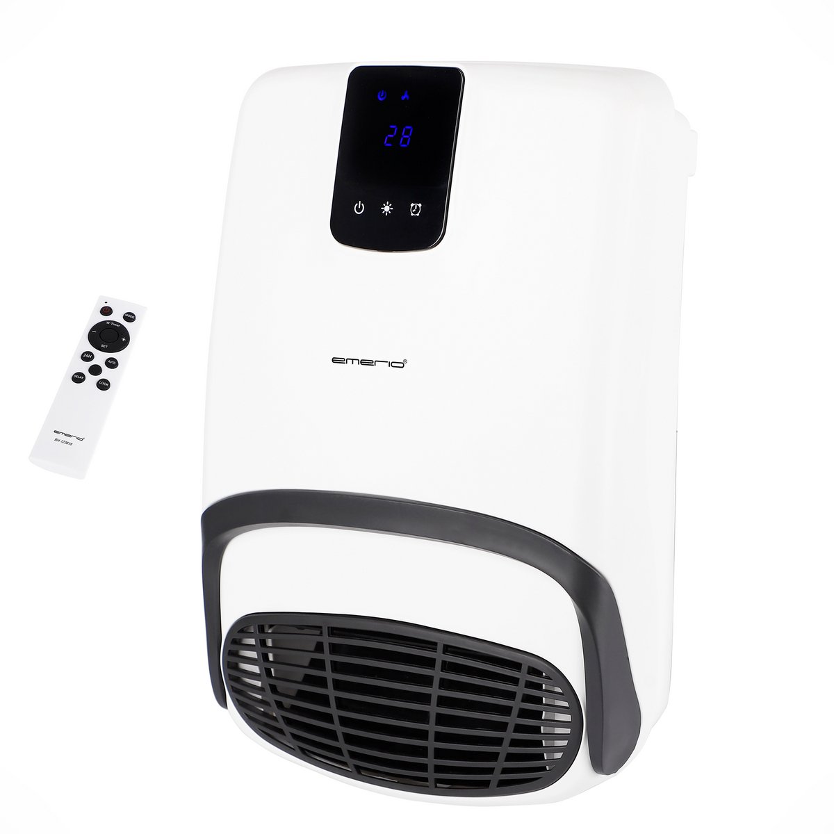 Emerio Badkamer Kachel - 25m² - Timer - Open Raam Detectie - IP23 - Afstandsbediening - Digitaal Display met Touch - Muurbevestiging - Handdoekhanger - Regelbare Thermostaat - BH-123818 Wit