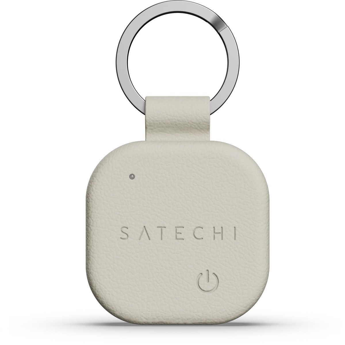 Satechi FindAll Vegan-Lederen Sleutelhanger met FindMy – Ingebouwde Find My Technologie – Geavanceerde Bluetooth 5.4 LE Tracking – Waarschuwt bij Vergeten Essentiële Zaken - Beige