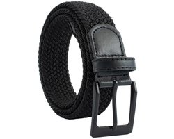 1 Piece Men's Belt, Elastic Waistband, Adjustable Belt, Elastic Woven Belt, Metal Belt Buckle, No Impact Leisure Belt, Suitable for Men and Boys (105 cm), Black, One Size, Black