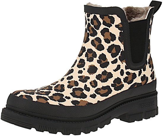 Verbenas 9302180996 Lua Mate Combi Dierenbont - Dames Chelsea Laarzen - Crudo-Leo-Zwart