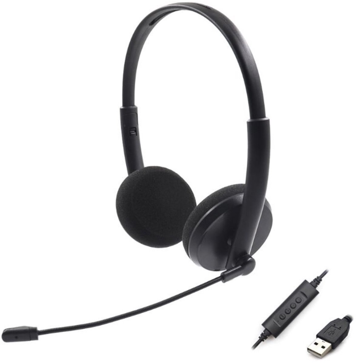 On-ear stereo headset - USB / zwart - 1,5 meter